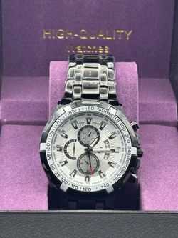 AJ  sports master mens watch multi dial chronograph  faces , tachometer bezel