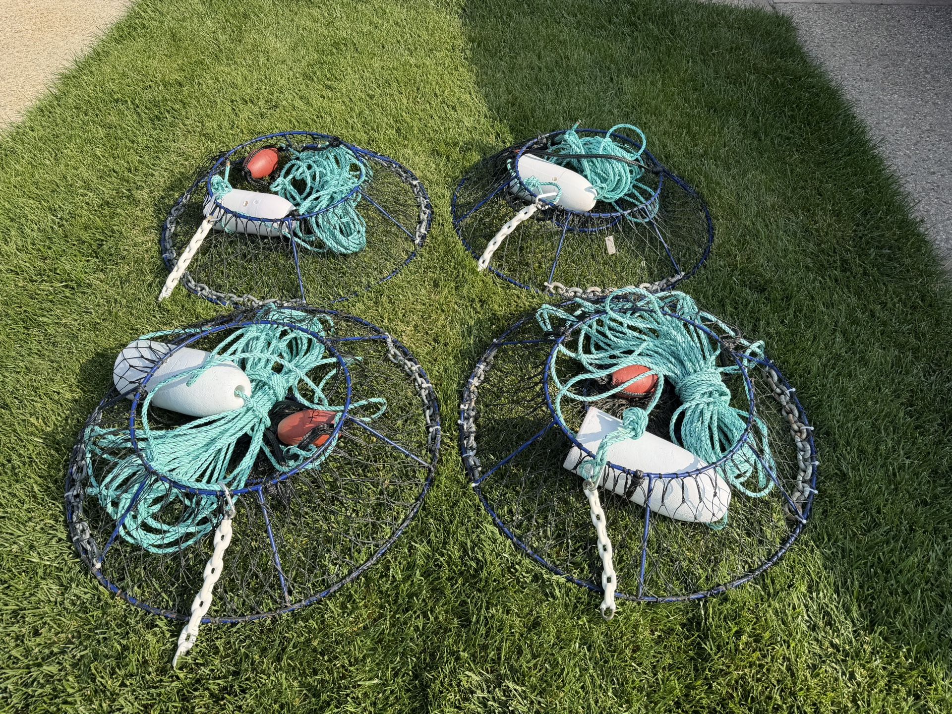 4 Promar Hoop Nets, Buoys, Ropes, Chain, Counter Weights With Clips