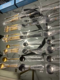 40 piece flatwear / black gold and silver