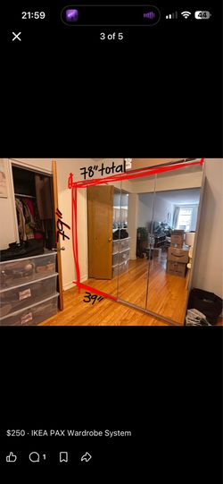 IKEA PAX System with Mirror Doors