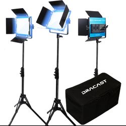 Dracast X Series LED500 Daylight LED 3 Light Kit with Nylon Padded Travel Case

