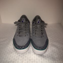 Men’s size 12 grey, purple, & turquoise Jordan shoes/sneakers in excellent condition