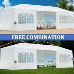 30 ft. x 10 ft. White Gazebo Canopy Outdoor Party Wedding Tent