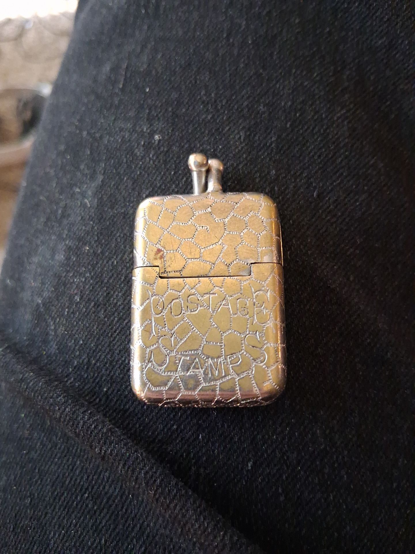 VINTAGE Edward J. Hauck Postage Stamp Vesta Case
