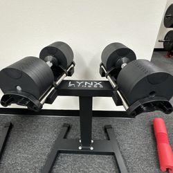 LYNX FITNESS ( BRAND NEW IN BOX ) Pair Of 80lb Adjustable Dumbbells