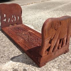 Vintage Carved Elephants Folding Book Stand *20.00* Shessham Wood Home Decor