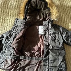 3T GAP Unisex black Parka  -fur Hood Jacket 