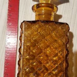 Vintage amber yellow decanter