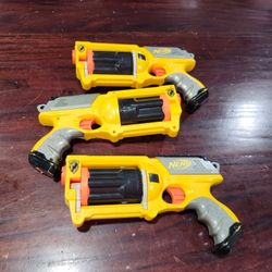 Set of 3 Nerf N-Strike Maverick Rev-6 Dart Blasters
