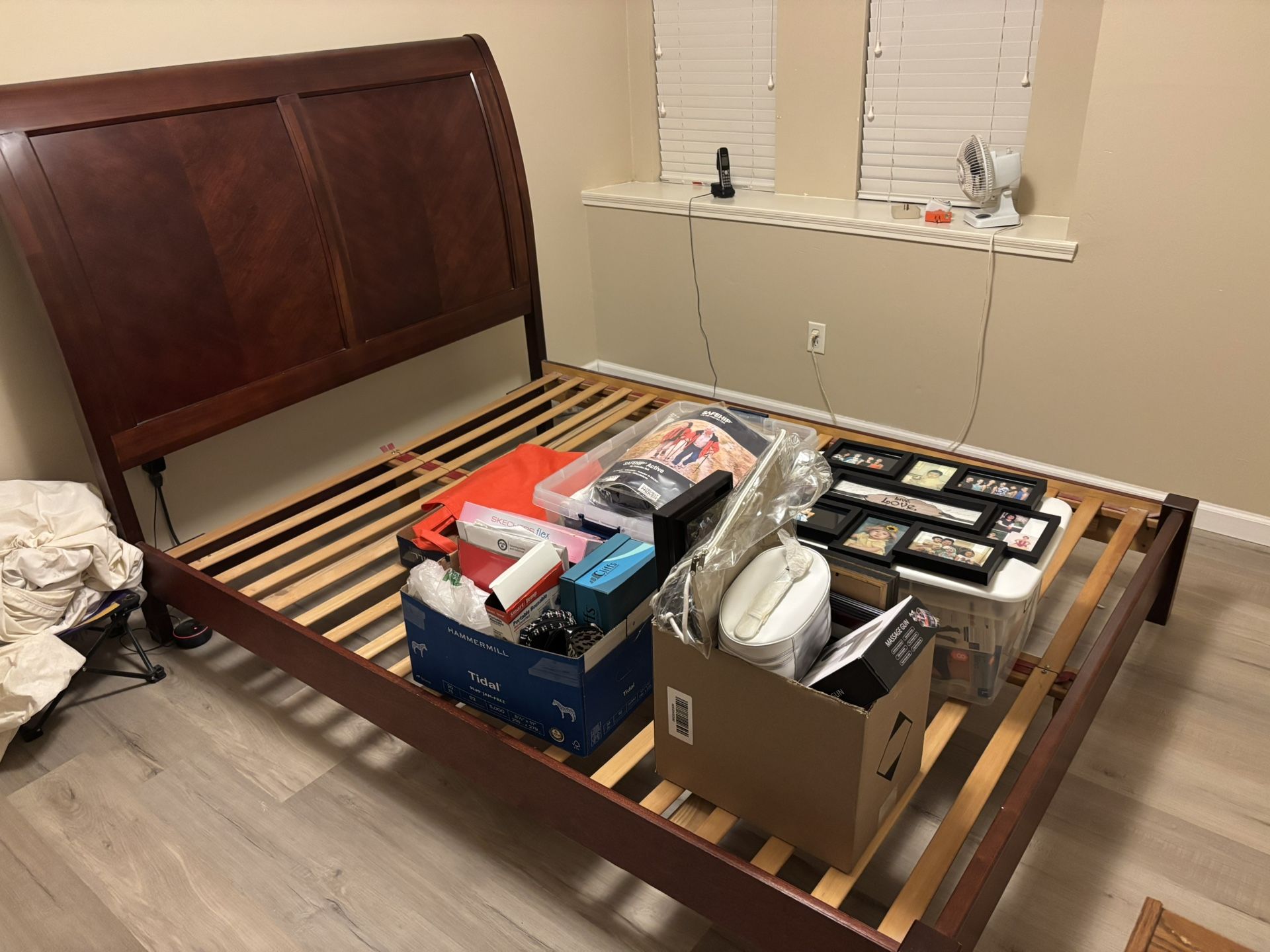 Wooden Queen size Bed Frame and Dresser Set