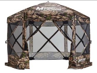 MasterCanopy 6-Sided Screen House Camping Canopy Tent 150"x150" Camouflage