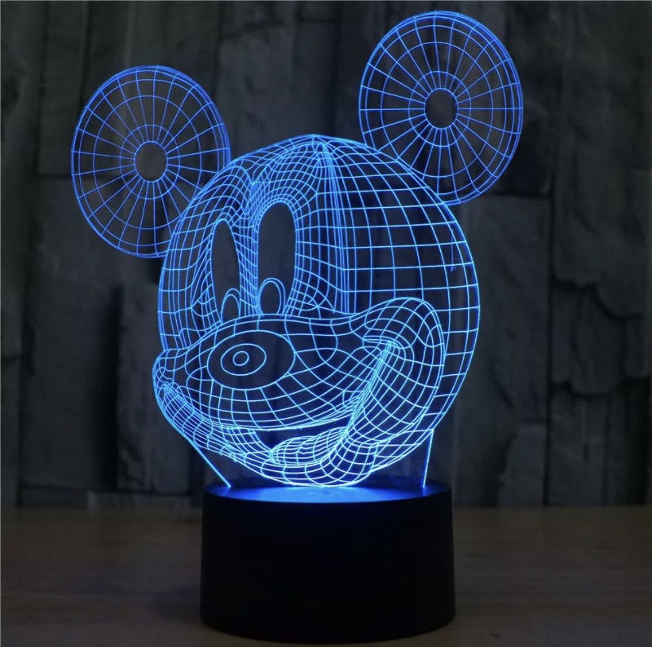 Mickey Mouse 3D Optical Illusion LED NightLight Table Lamp 