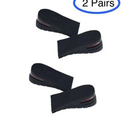 2 Layers Height Increase Lift Elevator Shoes Insole 1.75 inches Heels Unisex 2pk