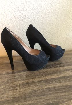 Black glittery heels