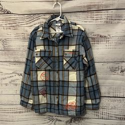 Kids Disney Parks Turning Red PANDAMONIUM Plaid Flannel Shirt size 7/8