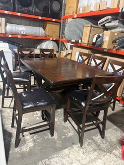 Counter Height Dining Table Set with 8 Chairs