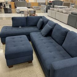 ONLY $999.00 Thomasville Fabric Sectional With Storage Ottoman.  