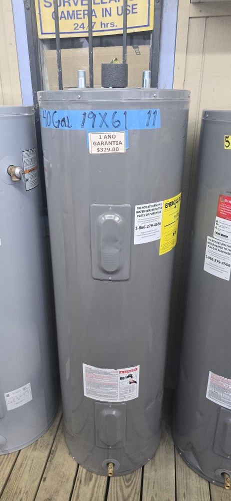 40 Gallons Electric Water Heater 1 Year Warranty Garantia Por Escrito 