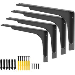 Shelf Support Bracket Heavy Duty, L Shelf Brackets ,max Load 300lbs, , Metal Brackets for Shelves, Counter Bracket ,Corner Brace,Pack of 4. (16 "x 9.5