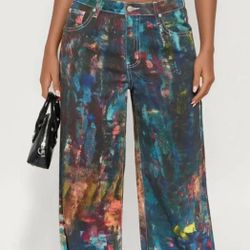 Multicolored Wideleg Jeans