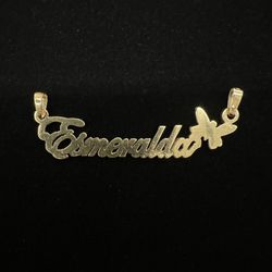 $300 Esmeralda Yellow Gold Name Plate