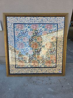 Framed Chinese Silk Decor