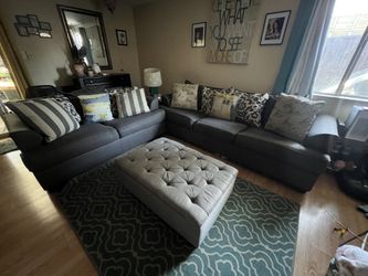 Gray Sofa Set with protective covers