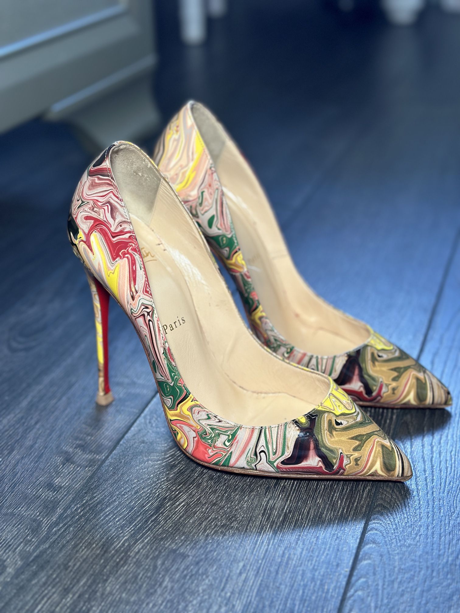 Christian Louboutin Multicolor Marble Pumps 39.5
