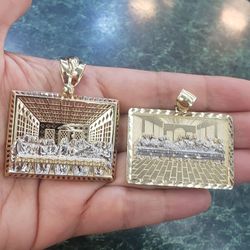 Big Real 10k gold last supper pendant