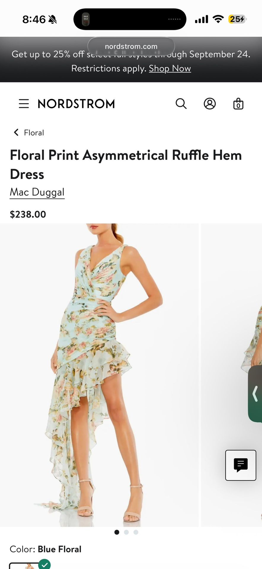 mac duggal floral print asymmetrical ruffle hem dress Pink Multicolor Floral Print High Neck Ruffle Hem Cape Mini Dress main image 0