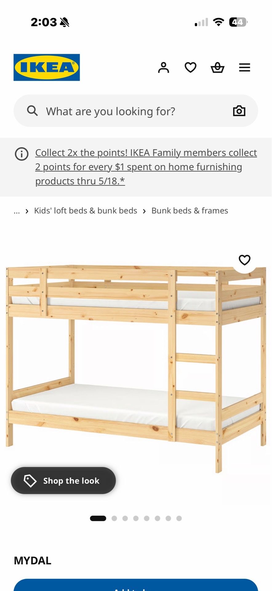 IKEA wooden bunkbeds 50$