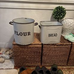 Vintage Metal Large Containers . 