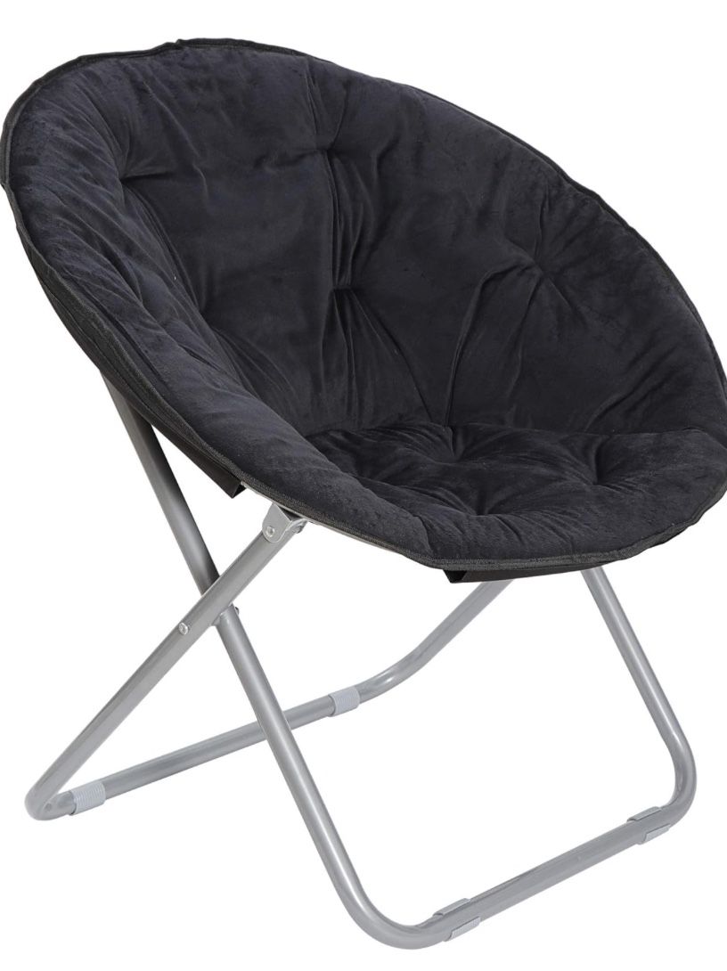 SUPER DEAL 2 Pack Folding Saucer Chair Adults Kids Portable Faux Fur Saucer Chair for Living Room Dorm Room Apartment, 