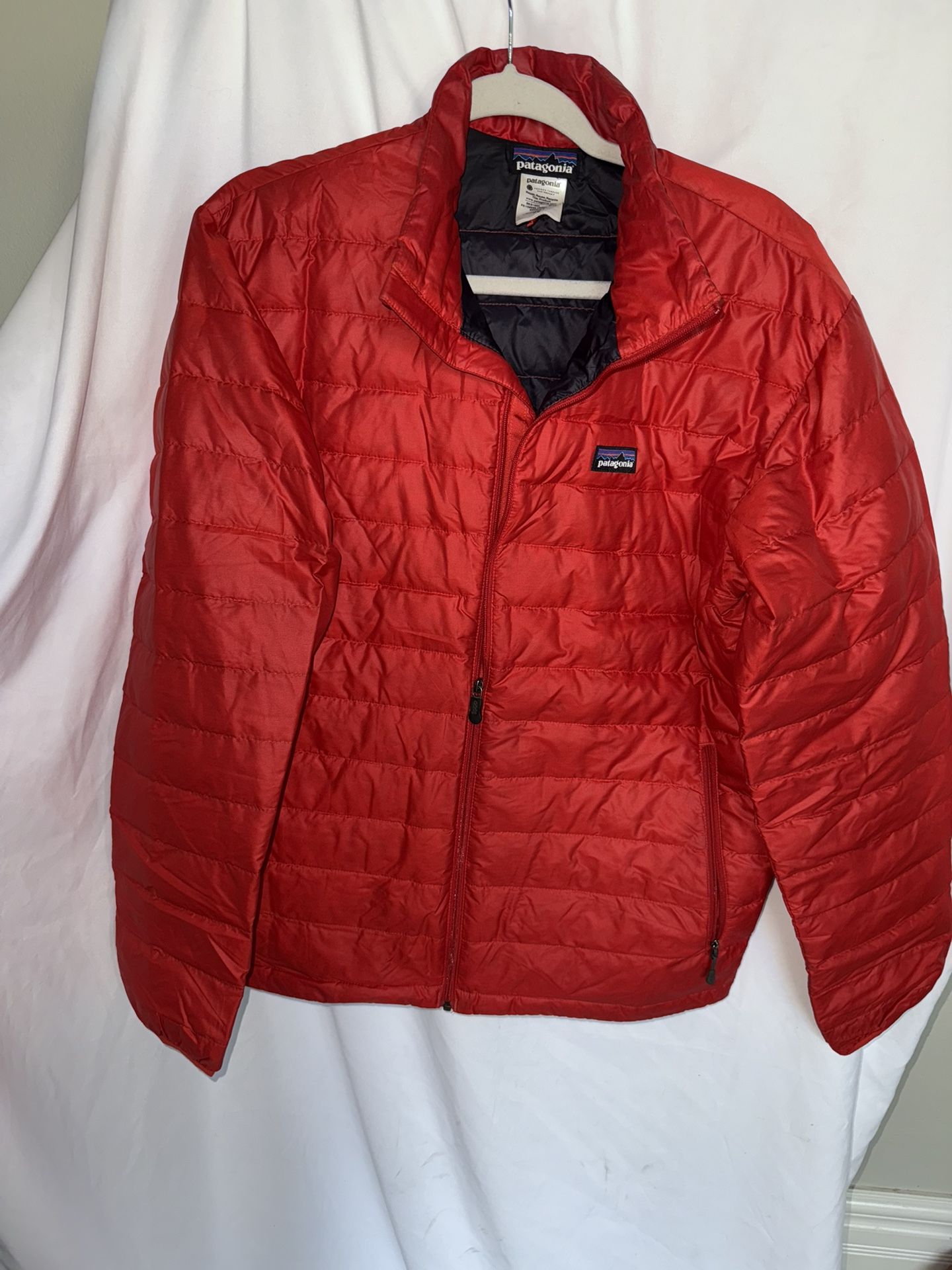 Men’s Patagonia Jacket, Red, Size Small, Goosedown Filled