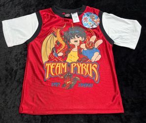 Boy Medium Vintage Y2K Bakugan Battle Brawlers Team Pyrus Tshirt