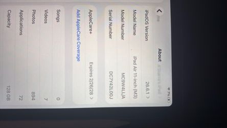 iPad Air 11 inch (M3) like new comes with Apple Pencil and a case