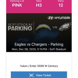 Pink Pass Chargers Eagles MNF!