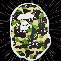 A Bathing Ape BAPE Camo Novelty Print Area Rug