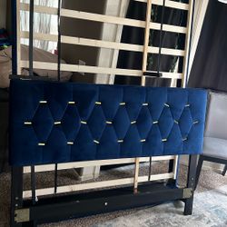New Queen Dark Blue Bed Frame