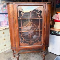 Gorgeous Antique Curio Buffet Cabinet Jacobean 1930’s