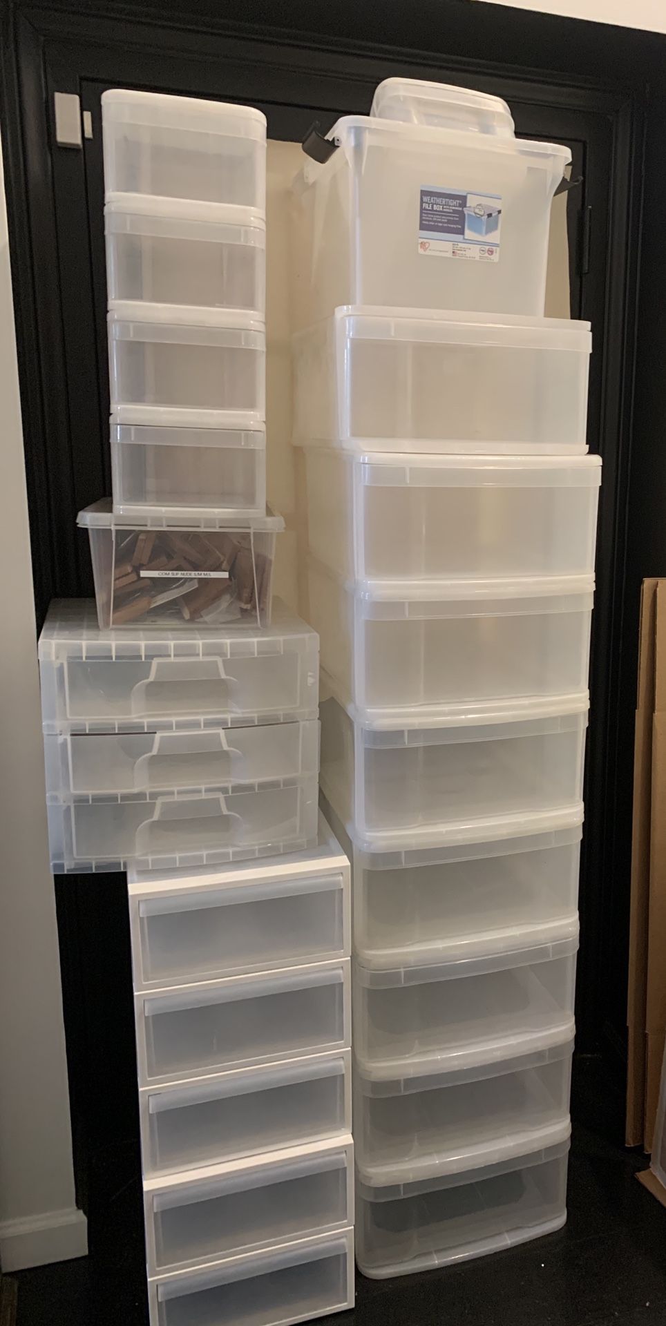 Plastic storage containers / bins