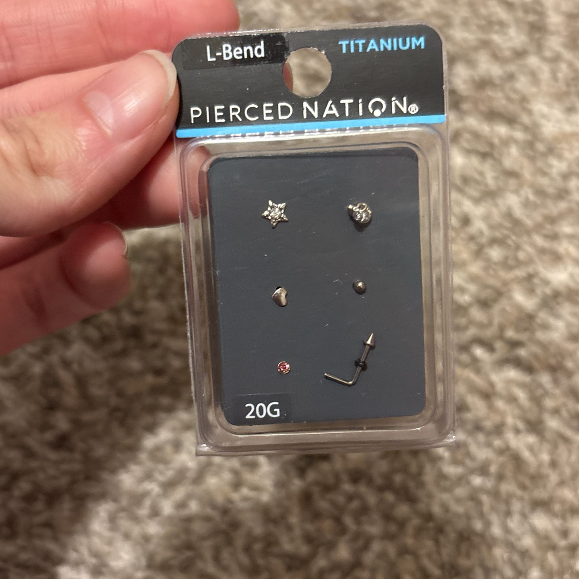 L bend titanium nose rings