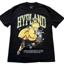 Demon Slayer Zenitsu black T-shirt with yellow accents. Size: XL 