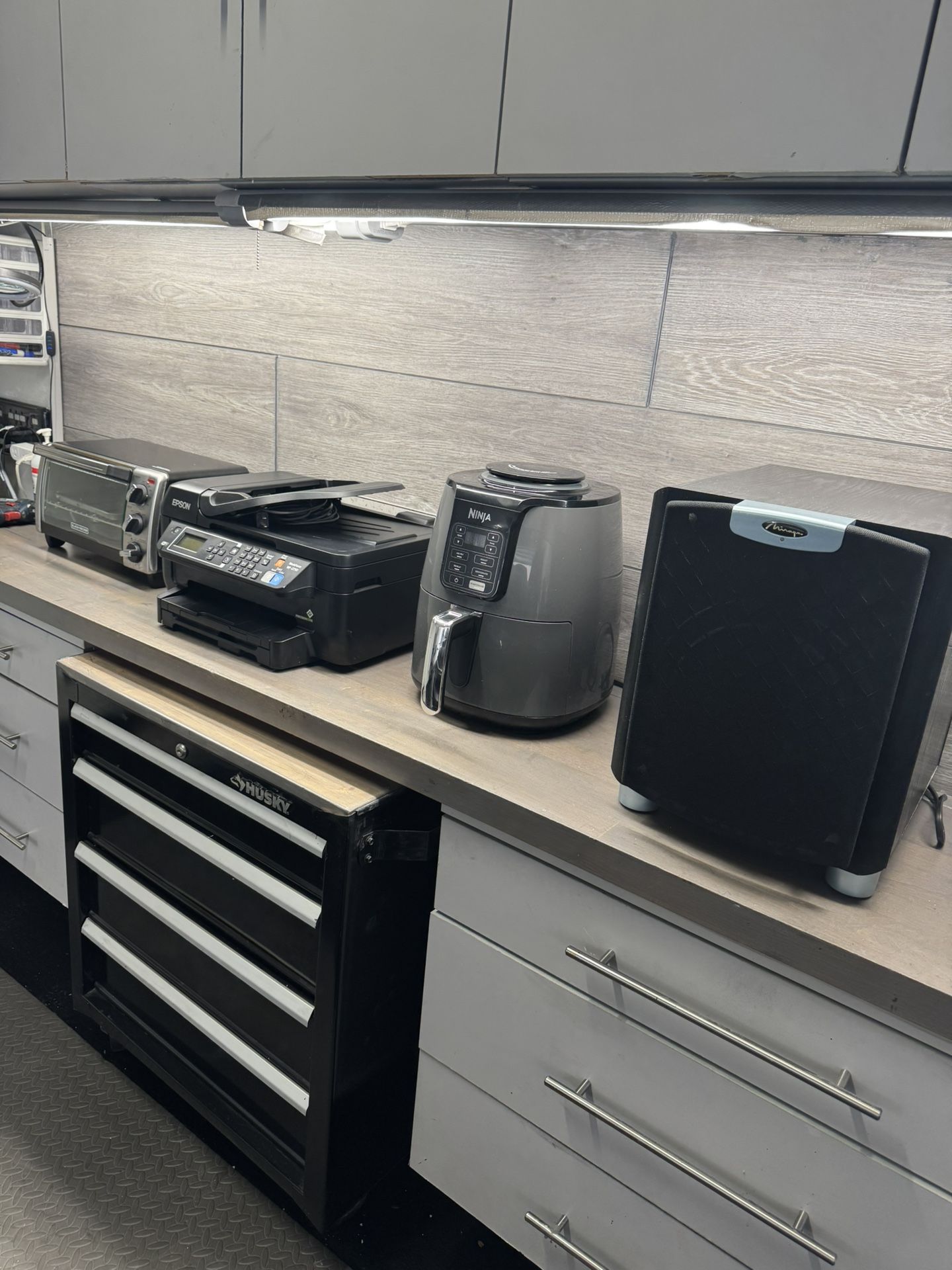 Printer, Air Fryer, Toaster Oven, Subwoofer
