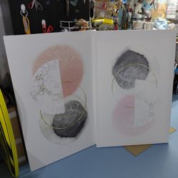 2 Large Art Work 46x32 Each