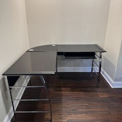 Tempered Glass L Shaped Desk