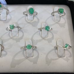 Emerald / Silver Rings
