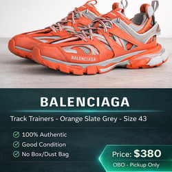 Balenciaga Track Trainer Orange Slate Grey – Size 43 (US 10) – Authentic – $333 OBO