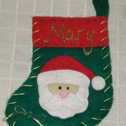 Mini Felt Holiday/Christmas Stocking with "Mary" Monogram