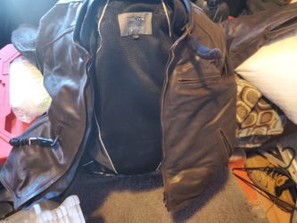 Motorcycle riding leather safety jacket